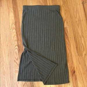 Sage green Ribbed Women's Skirt